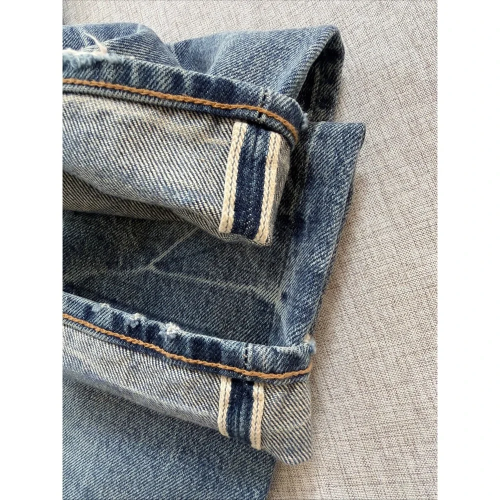 Todd Snyder Selvedge Jeans 34X32 Japanese Denim Button Fly Wash Distressed